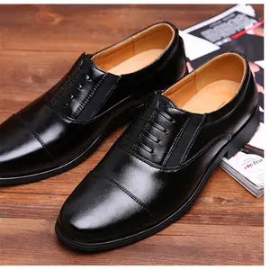 2024 New Men's Dress Shoes Fashion Business Leather Shoes Soft Breathable Flat Pointed Trend Casual Shoes Men Work