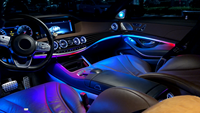 ICarsin pour Mercedes Benz Classe S W222, éclairage ambiant dynamique, style OEM, garniture noire piano, accessoires de mise à niveau de l'éclairage intérieur de la voiture
