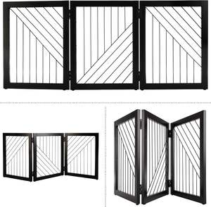 JQ multifonctionnel 3 panneaux pliant de haute qualité bambou portail en bois animaux de compagnie pour chiens et chiots - Product Image 3