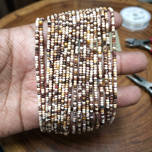 Nuevas Cuentas Redondas de Mookaite, Piedra Preciosa Natural, Facetadas, Color Marrón, Selección del Exportador - Product Image 1