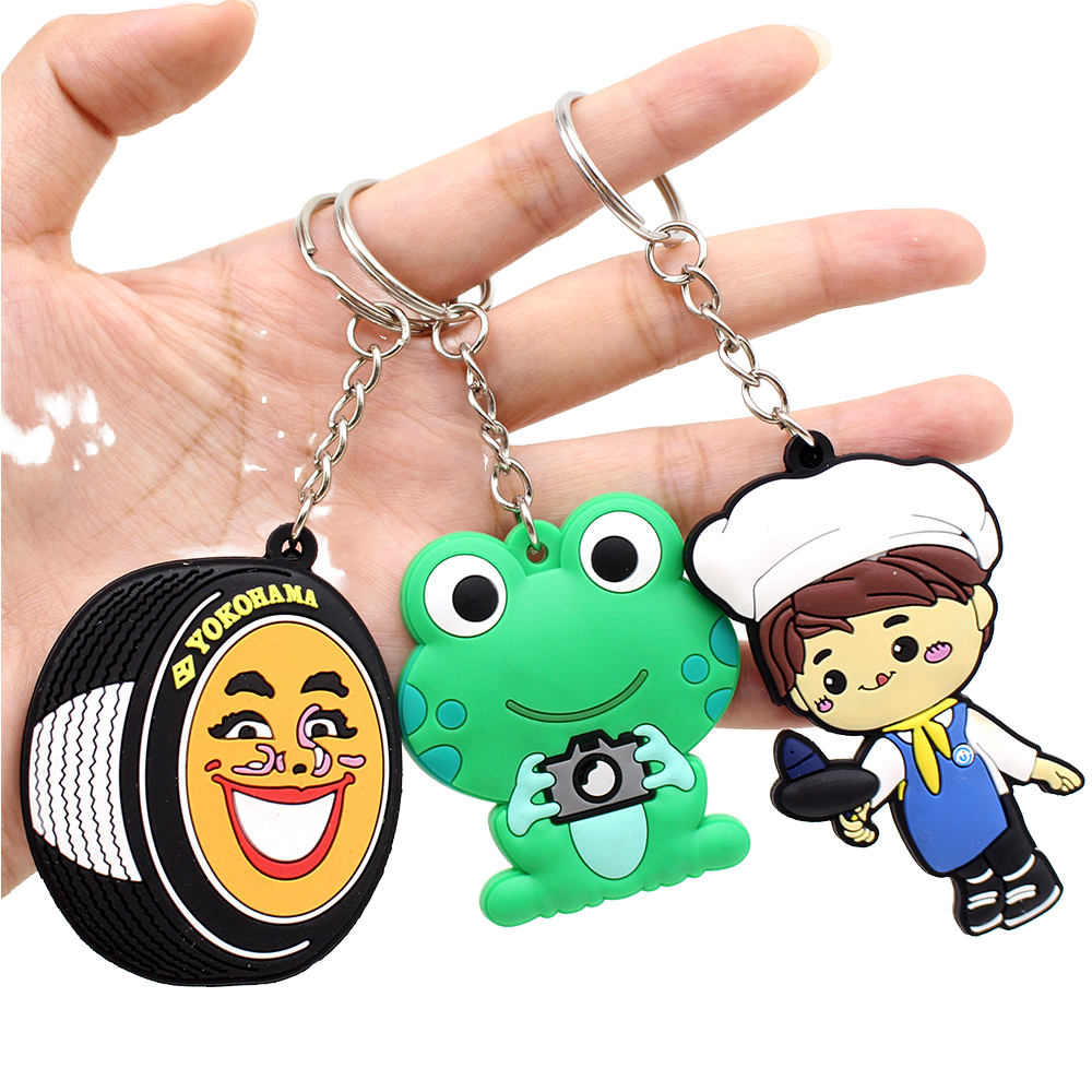 High Quality No Minimum Personalized Custom Silicone Rubber Keyring Cartoon 3d Soft Pvc Keychain For Promotion