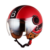 Casque ouvert vintage certifié DOT Casque de moto rétro 3/4 Casque de moto homme femme