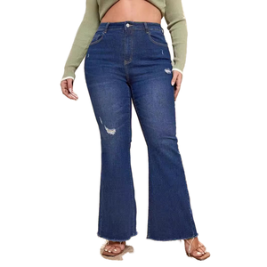 2025 pantalones de talla grande para <span class=keywords><strong>mujer</strong></span>, pantalones vaqueros ajustados elásticos, pantalones acampanados, pantalones informales para <span class=keywords><strong>mujer</strong></span> - Product Image 6