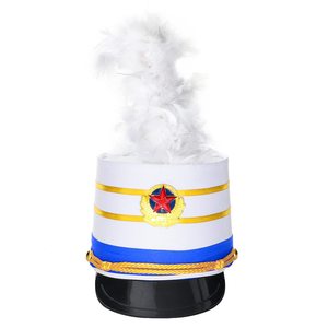 Chapeau de fanfare pour enfants, chapeau de batteur, chapeau avec plumes, uniforme cosplay, fête, accessoires drôles pour enfants - Product Image 1