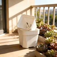 Pots à fleurs carrés blancs multi-tailles pour plantes succulentes, pots de semis épaissis et givrés pour la maison, le balcon et le bureau, vente en gros Chine