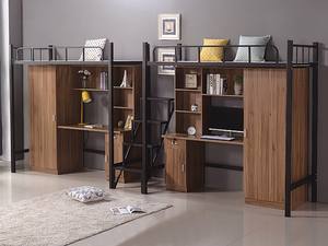 เตียงเหล็กแบบรวมพร้อมโต๊ะด้านล่างสำหรับโรงเรียนหรืออพาร์ตเมนต์สำหรับพนักงานระดับสูง โครงโลหะสไตล์ร่วมสมัยสำหรับห้องนอน - Product Image 3