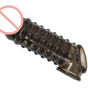 Juguetes Sexuales Masculinos, <span class=keywords><strong>Condones</strong></span> <span class=keywords><strong>de</strong></span> Silicona Reutilizables para Hombres, Fundas para Pene Suaves <span class=keywords><strong>de</strong></span> Color Negro - Product Image 3