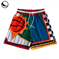 Shorts de basketball respirants à séchage rapide en maille polyester avec logo personnalisé de la marque Athletic Works pour hommes, imprimés et dotés d'une poche latérale