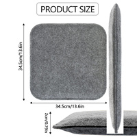 Coussin de siège en mousse à mémoire de forme, doux, écologique, antidérapant, facile à nettoyer, résistant aux taches, lavable, carré, en feutre