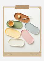 Assiettes en silicone de qualité alimentaire (pour desserts, collations, sushis, pots à saveurs, rangement) Forme irrégulière Style moderne minimaliste