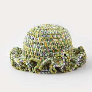 Cappello da secchio con bordo ondulato con foglia di loto piegato ogni giorno in maglia acrilica personalizzata invernale caldo e Casual da viaggio all'aperto - Product Image 3