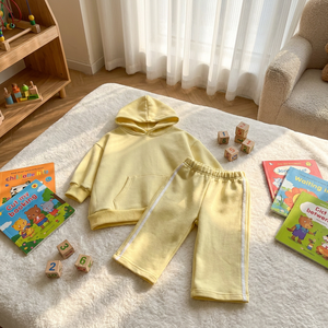 Frühlings-Jungenbekleidungssets Zweiteilig Bedruckt Lässig Langarm Kordelzug Jogginghose Hemd Baumwolle Individuelles Logo <span class=keywords><strong>Zedan</strong></span> - Product Image 5