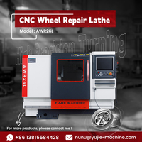 Torno CNC Automático de Alta Precisión YUJIE AMR26L con Doble Husillo, Guía Lineal Estable y Sonda 3D para Reparación de Ruedas