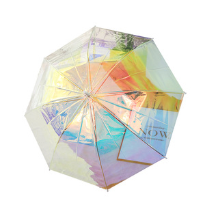 <span class=keywords><strong>Parapluie</strong></span> Moderne Droit et Tendance, Brillant, Réfléchissant, Scintillant, Iridescent, Laser, en Plastique Holographique, à Ouverture Automatique, Résistant aux UV - Product Image 5