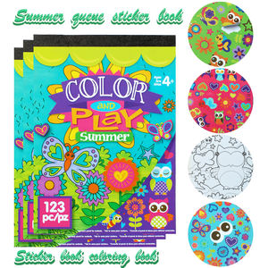 Libro di Attività Estive con 123 Adesivi Colorati, Kit per Bambini con Fiori e Farfalle <span class=keywords><strong>da</strong></span> Colorare per Artigianato e Decorazioni Esterne - Product Image 1