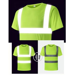 T-shirts de sécurité réfléchissants <span class=keywords><strong>haute</strong></span> <span class=keywords><strong>visibilité</strong></span> personnalisés et gilets de sécurité réfléchissants multifonctionnels, OEM avec tailles plus grandes disponibles - Product Image 3