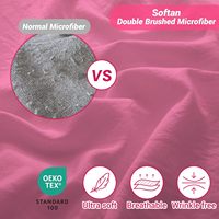 Ensemble de draps en microfibre Softan Queen Size 4 pièces, confortable, poches profondes, sans attaches, lavable en machine, taies d'oreiller rose vif
