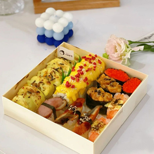 Hộp Đóng Gói Bánh Nướng Bánh Ngọt Sushi Tráng Miệng Bằng Gỗ Trong Suốt Phân Hủy Sinh Học Cấp Thực Phẩm Dùng Một Lần - Product Image 5