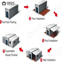 Maison conteneur préfabriquée extensible 40Ft 30Ft 20Ft en acier léger, Villa pliable préfabriquée, Mini-maison pliable avec chambre et salon