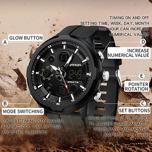 Reloj de Pulsera Digital Multifuncional para Hombre Sanda 9053, Resistente al Agua, a los Golpes, Luminoso, con Función de Alarma - Product Image 3