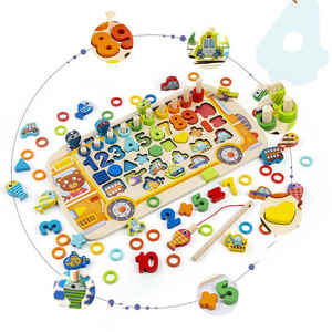 กระดานลอการิทึมเบ็ดตกปลา6-in-<span class=keywords><strong>1</strong></span>ไม้ P.<span class=keywords><strong>65</strong></span>สำหรับเด็กที่มีการจับคู่รูปทรงตัวอักษรและตัว<span class=keywords><strong>เลข</strong></span> - Product Image 2