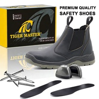 Chaussures de sécurité professionnelles pour hommes sans lacets, vente en gros OEM, avec embout en acier, anti-perforation, antistatiques, résistantes à l'huile et aux acides, antidérapantes