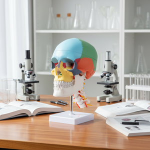 Modelo profesional de cráneo y columna <span class=keywords><strong>cervical</strong></span> coloreados, herramienta de enseñanza de anatomía humana - Product Image 4