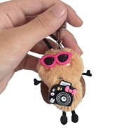 Porte-clés décapsuleur mignon en peluche de cafard de dessin animé, en fausse fourrure, jouet doux en forme 3D, imprimé numériquement, en coton fibreux