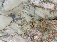 Dalles de quartz rose vert Silk Road en pierre naturelle sur mesure avec veines nuageuses pour revêtement mural intérieur de luxe