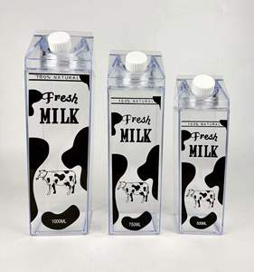 Bpa Free <b>Milk</b> Carton Shaped 500ml square Plastic Bottles <b>Milk</b> Carton Water Bottle - Product Image 1