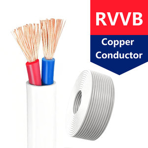 Fil plat en cuivre à 2 conducteurs RVVB gainé de PVC, câble flexible en cuivre isolé, 2X4 2X6 2X1 <span class=keywords><strong>2X2</strong></span>.5 1.5mm 2.5 4 Mm², vente en gros - Product Image 2