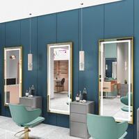 Fournisseur d'usine, mobilier de salon de coiffure professionnel, station de coiffure, miroir de salon mural avec éclairage LED intelligent
