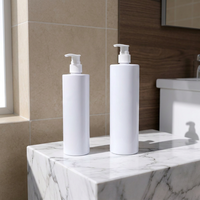 Bouteilles vides cylindriques en PET de 500 ml pour emballages de soins de la peau, 250/300/400 ml pour lotion corporelle et huiles essentielles, flacon pompe pour shampoing