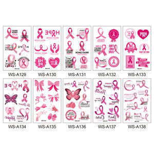 Autocollants de <span class=keywords><strong>tatouage</strong></span> imperméables temporaires personnalisés de la série Pink Ribbon Day pour hommes et femmes - Product Image 2