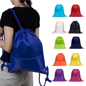 Free Stock Sample Nylon Polyester <b>Drawstring</b> <b>Backpack</b> Custom Logo Size Sports <b>Drawstring</b> Gym Bags for Basketball Storage - Product Image 4