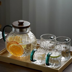 Teiera in Vetro Borosilicato Resistente alle Alte Temperature Begonia con Manico Verde e Coperchio in Legno, <span class=keywords><strong>Regalo</strong></span> Premium per la Casa e la Tavola per le Festività - Product Image 4