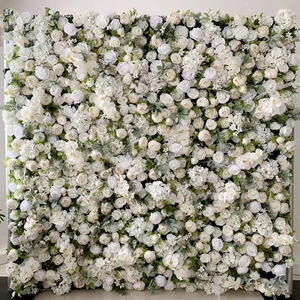 Panel de Pared de Flores Artificiales de Tela 3D 5D, Rollo de Flores de Seda Artificial en Blanco, Rosa, Morado y Verde - Product Image 5