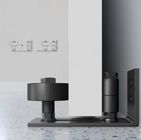 Mécanisme de fermeture en douceur pour porte de grange Amortisseur à ressort Version améliorée sans trou Kits de quincaillerie pour porte de grange coulissante Acier Moderne