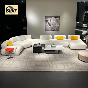 Sofás Seccionales Redondos para Sala <span class=keywords><strong>de</strong></span> Estar, Juego <span class=keywords><strong>de</strong></span> Sofás Curvos Modernos, <span class=keywords><strong>Muebles</strong></span> <span class=keywords><strong>de</strong></span> Tela, Juego <span class=keywords><strong>de</strong></span> <span class=keywords><strong>Muebles</strong></span> para Sala <span class=keywords><strong>de</strong></span> Estar <span class=keywords><strong>de</strong></span> Alta Calidad - Product Image 2