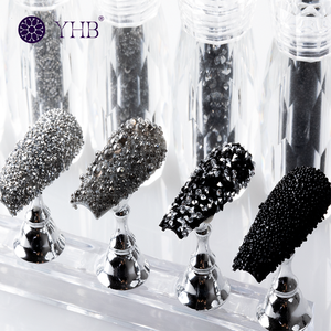 Perles de verre microscopiques haut de gamme pour nail art, strass en vrac effet diamant elfe argenté - Product Image 1