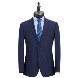 Özel İtalyan 80% yün kumaşlar düğün takımları erkekler için mor kraliyet mavi ceket pantolon fotoğrafları damat takım elbise Slim Fit