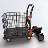 Nouvelle petite plateforme de stockage pliable en acier, chariot électrique à quatre roues pour le transport de marchandises