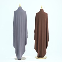 Khimar en Jersey de Bambou pour l'Aïd Ramadan, Foulard de Prière Long Modeste pour Femmes Musulmanes, Vente en Gros de Vêtements Islamiques, Hijab Élastique de Haute Qualité