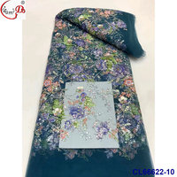 Tissu satiné léger de luxe Lisami 3D à fleurs, avec grandes paillettes en cristal, broderie de pierres collées, Ripstop, écologique