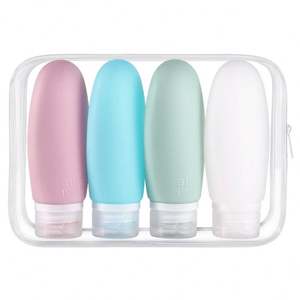 T80310 Juego de Botellas de Viaje de Silicona de 90 ml, Tubos de Viaje Exprimibles, Kits de Envases de Cosméticos para Artículos de Tocador, Kits de Viaje en Promoción - Product Image 1