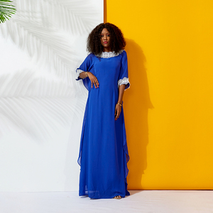 Shenbolen Femmes Africaines Vêtements De Mode À Manches Courtes En Mousseline de Soie Bazin Style Riche Soirée Dames Robe 2019 - Product Image 2