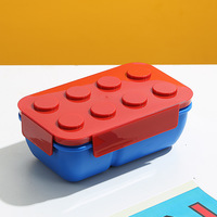 Bricolage bloc de construction micro-ondes chauffage boîte à lunch salade pour enfants Bento fruits pique-nique boîte pour micro-ondes chauffage
