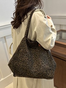 Fashion Versatile Leopard Print Shopping Bag Large Capacity Canvas <b>Handbag</b> Women's Shoulder Bag - Product Image 2