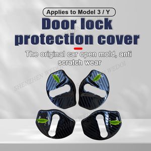 Haute qualité et bon prix couvercle de boucle de serrure de porte 4 pièces en acier inoxydable pour accessoires tesla 3Y - Product Image 2