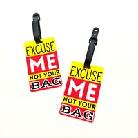 Étiquettes de bagage en PVC souple numérique originales transfrontalières 10,5x6,5cm 38g pour voyages d'affaires, voyages en avion, pendentifs de valise